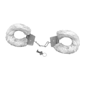 Algema de Metal Revestida de Pelúcia (Branco)